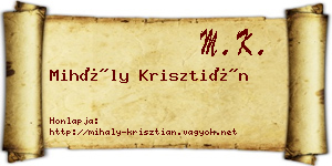 Mihály Krisztián névjegykártya