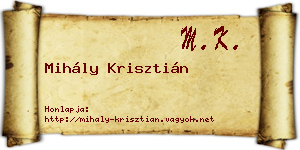 Mihály Krisztián névjegykártya